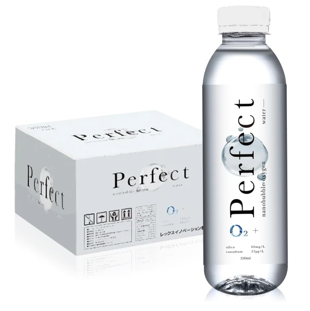 【Perfect water】 パーフェクトウォーター 飲む酸素 水 シリカ バナジウム 適量配合 ウルトラファイン ナノバブル 約230億個 330ml